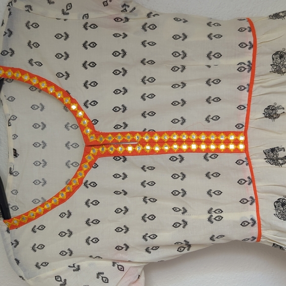 NWOT soft cotton embroidered flared kurta dress - Picture 2 of 6